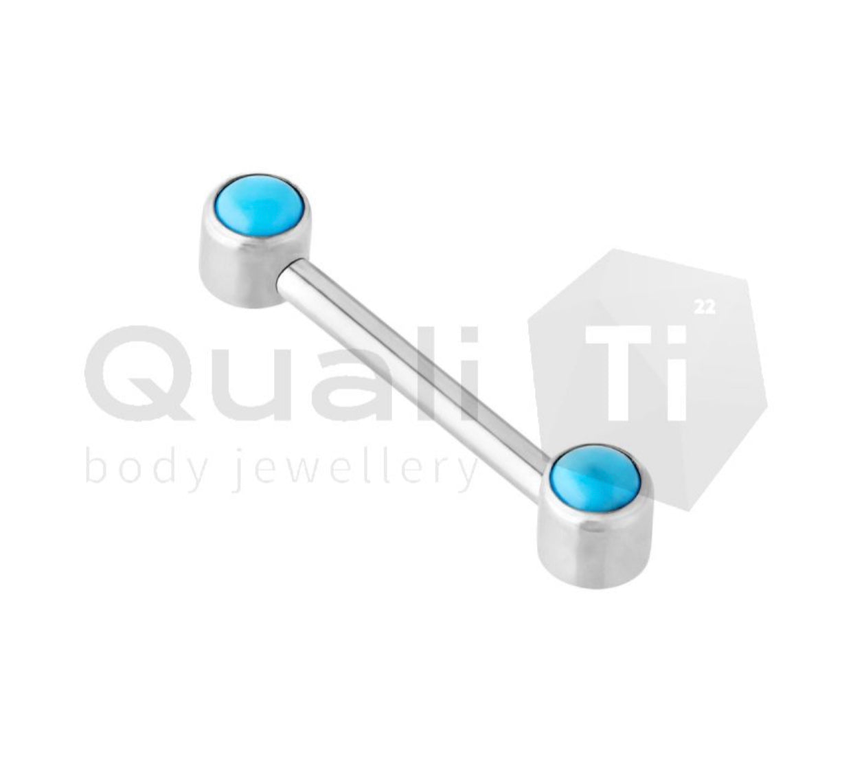 Turquoise Push Fit Forward Facing Titanium Barbell