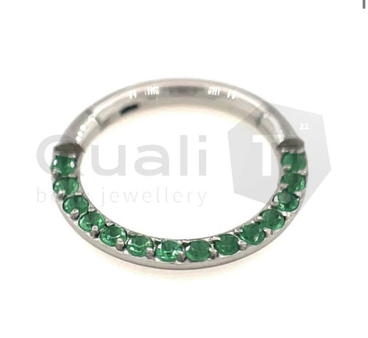 The 'Daphne' Emerald Hinged Ring titanium
