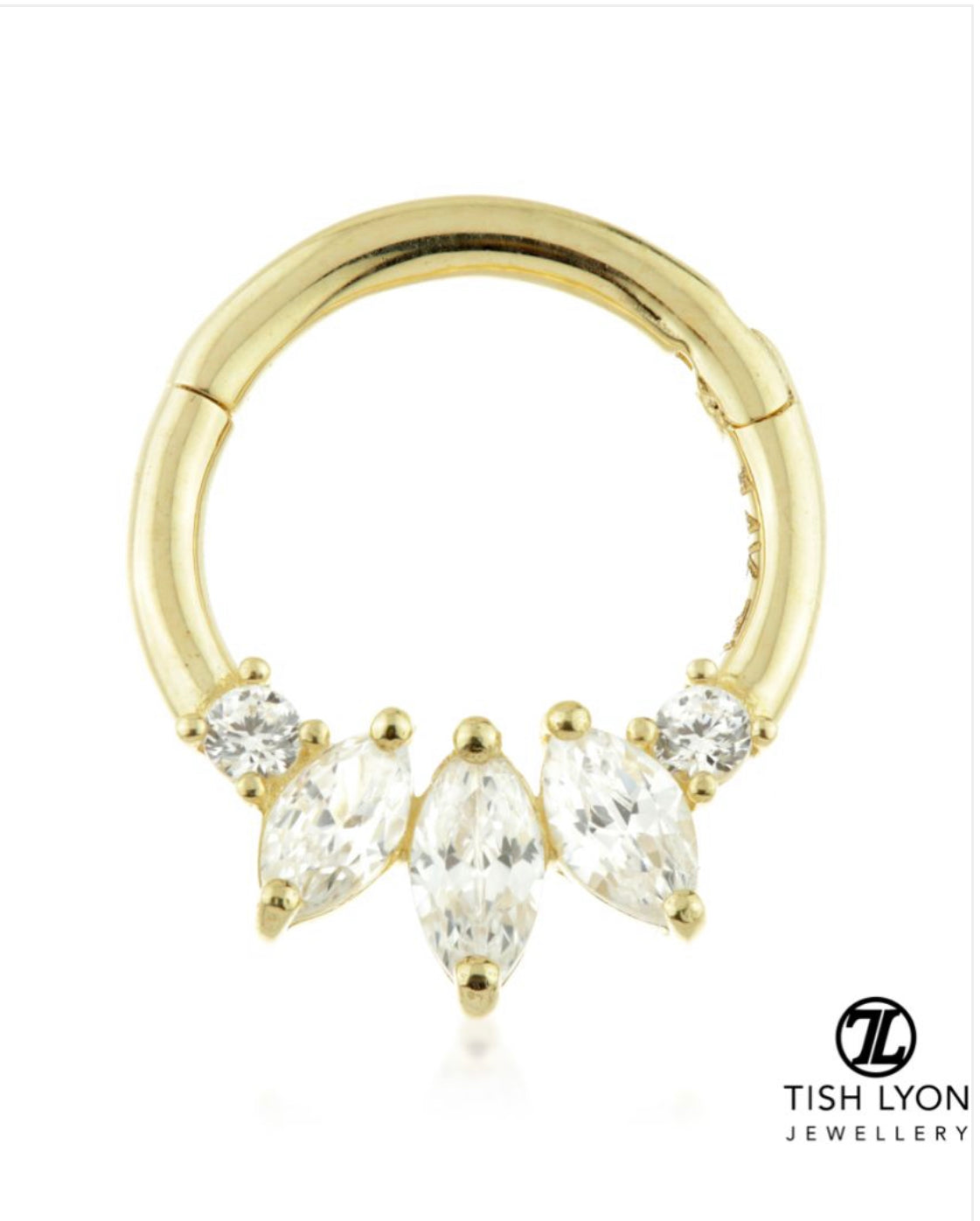 Tish Lyon Triple Marquise Hinge Daith/Septum Ring