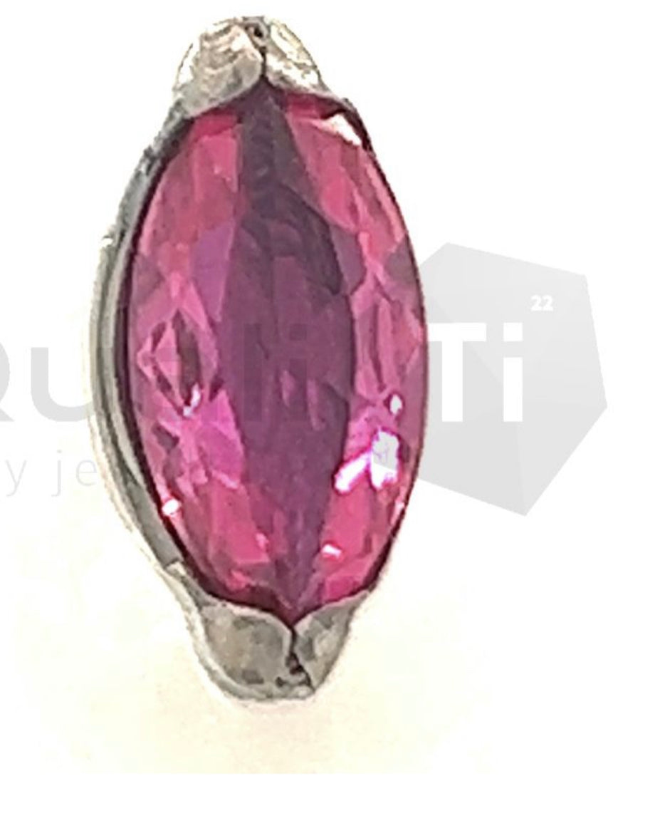 Bezel Ruby 'Navette' Marquis Internally Threaded Titanium Attachment (colour variants)