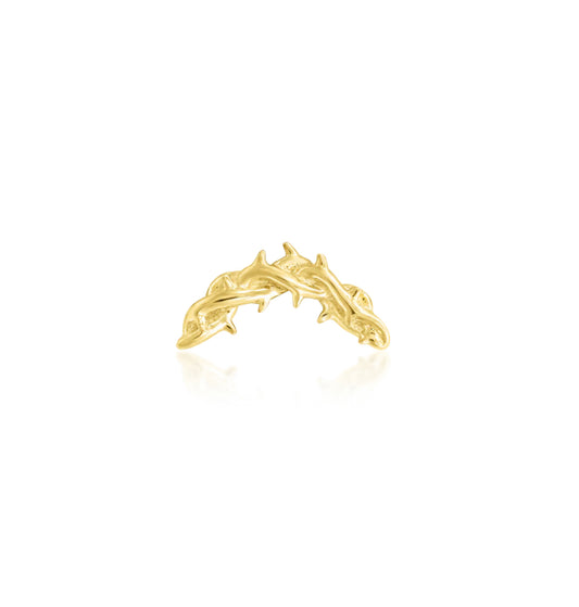 Junipurr Jewellery Thorn Arc 14kt Gold Threadless End