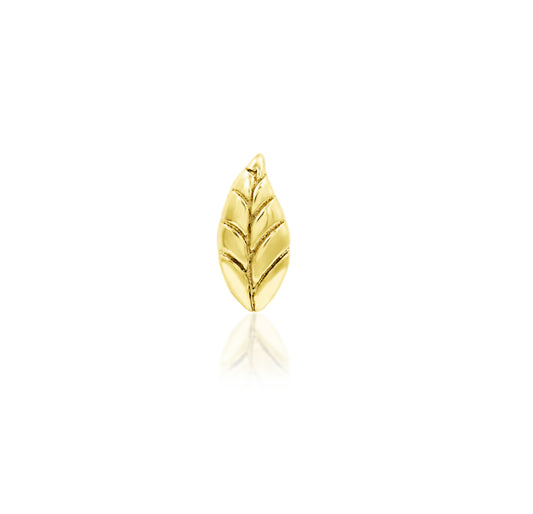 Junipurr Jewellery Bay Leaf 14kt Gold Threadless End