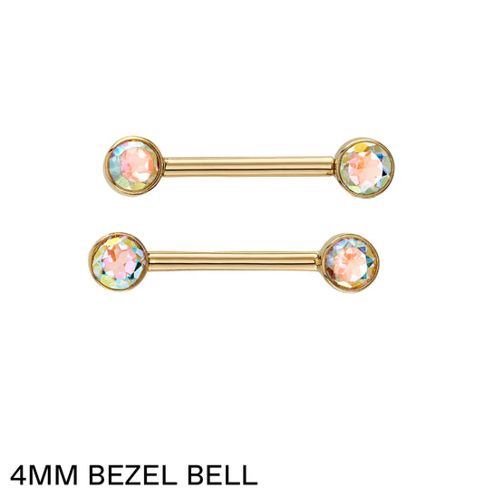 BVLA Custom Order 4mm Bezel Bell Barbell
