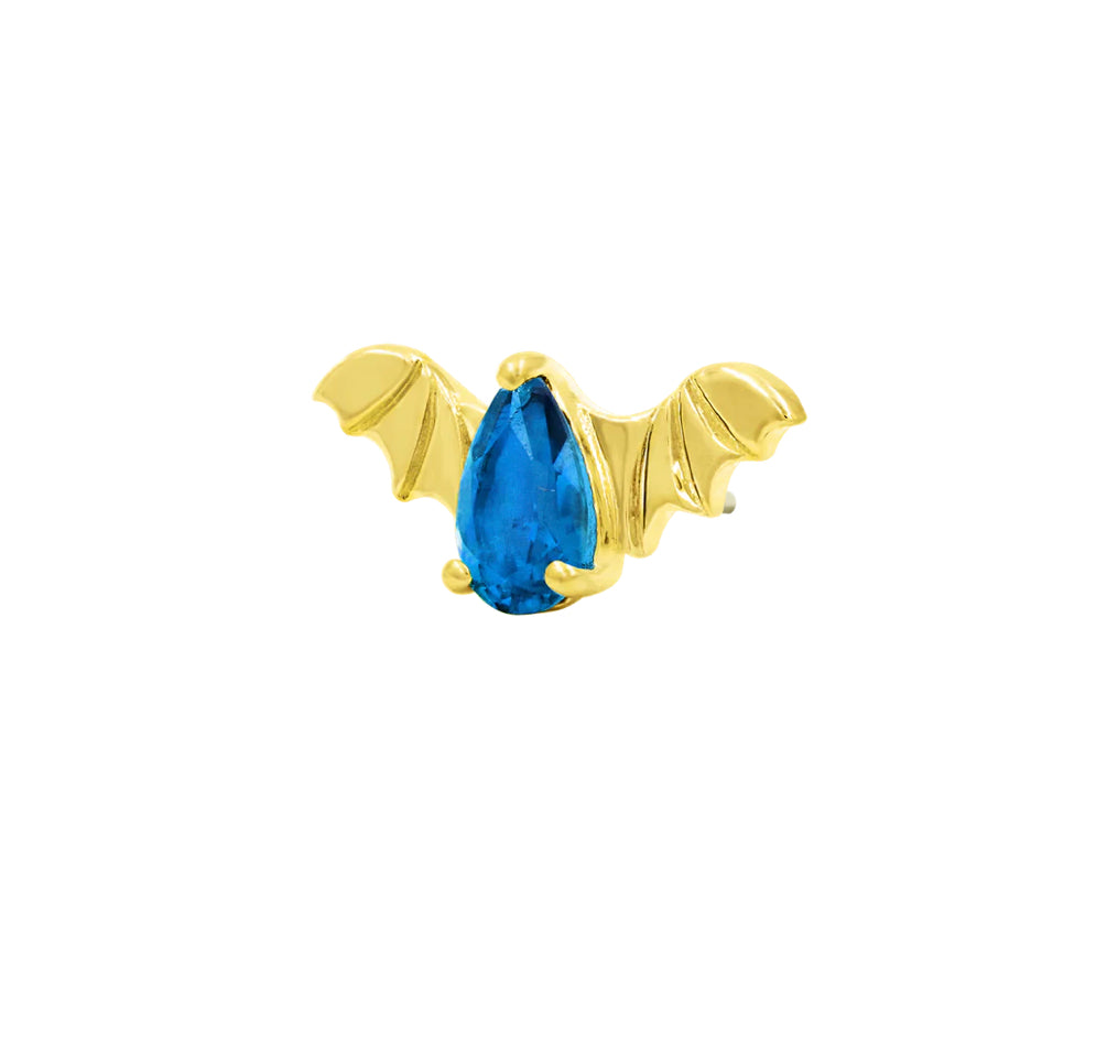 Junipurr Jewellery Bat 14kt Gold Threadless Jewellery (colour variants)