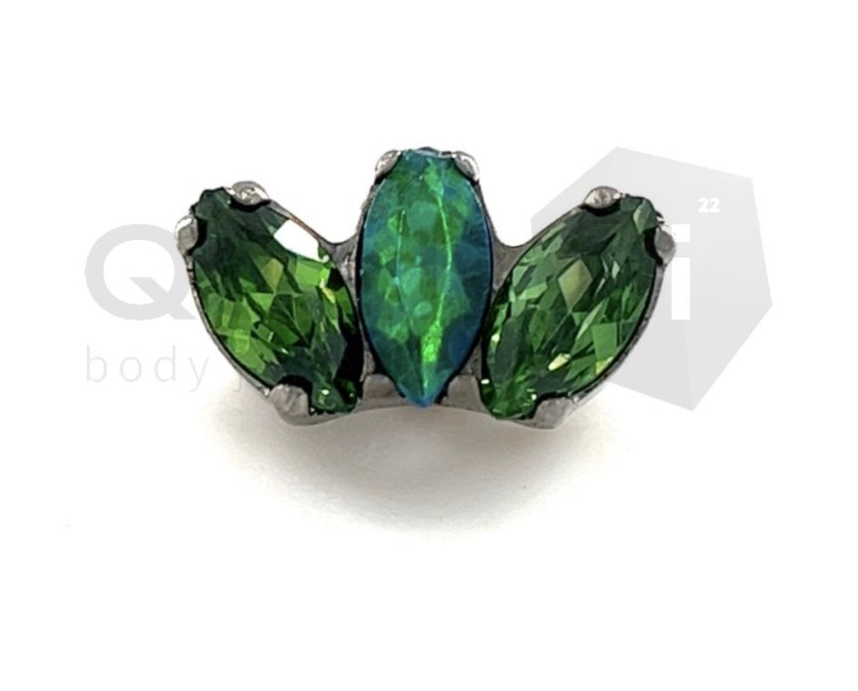 The 'Bahia' Opal’ Fan Internally Threaded Titanium Attachment (colour variations)