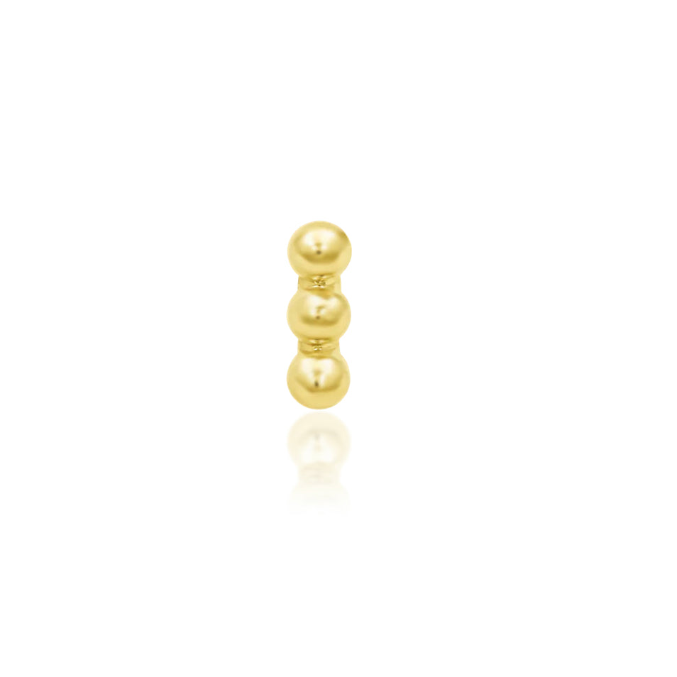 Junipurr Jewellery Gold Beads of 3 Threadless End