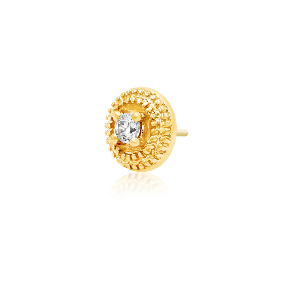 Junipurr Jewellery Round CZ Double Millgrain