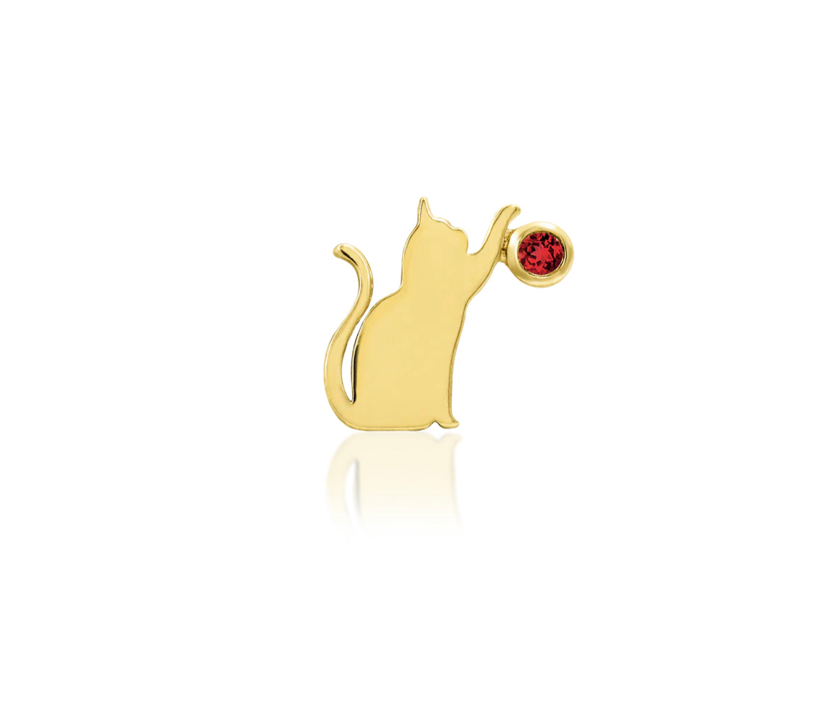 Junipurr Jewellery Cat/Laser Garnet 14kt Gold Threadless End