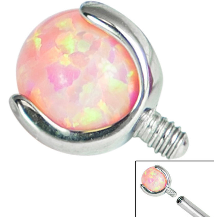 Titanium Claw Set Opal Ball for Internal Thread shafts in 1.6mm