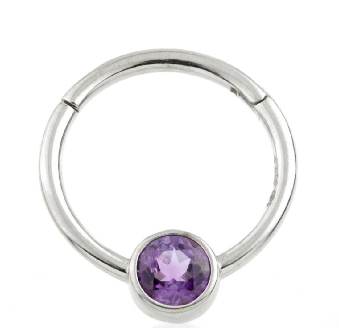 Tish Lyon Gold Amethyst Segment Hinge Ring