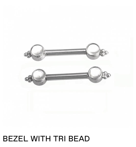 BVLA Custom Order Bezel with Tri Bead Nipple Bar