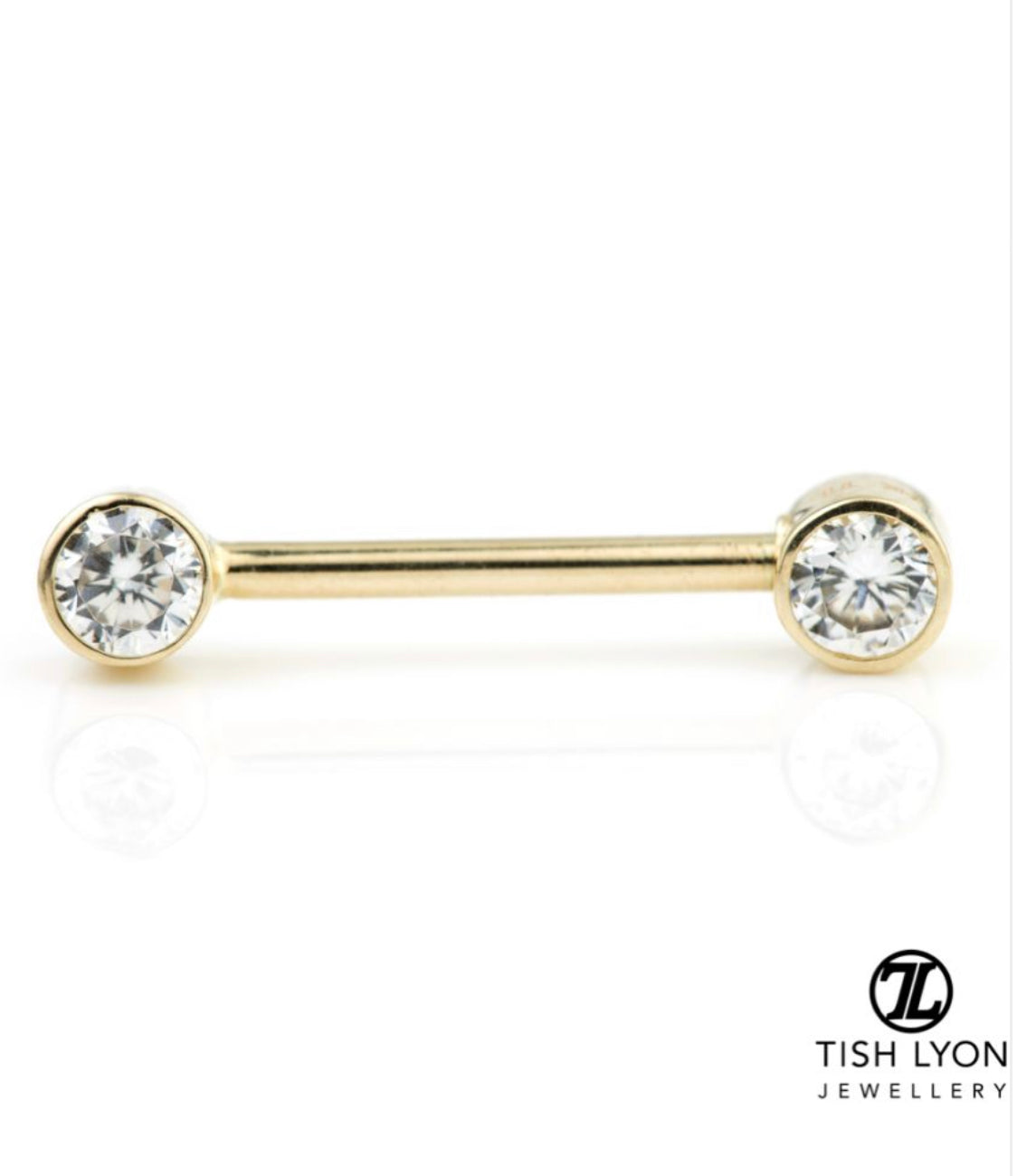 Gold Round Nipple Barbell