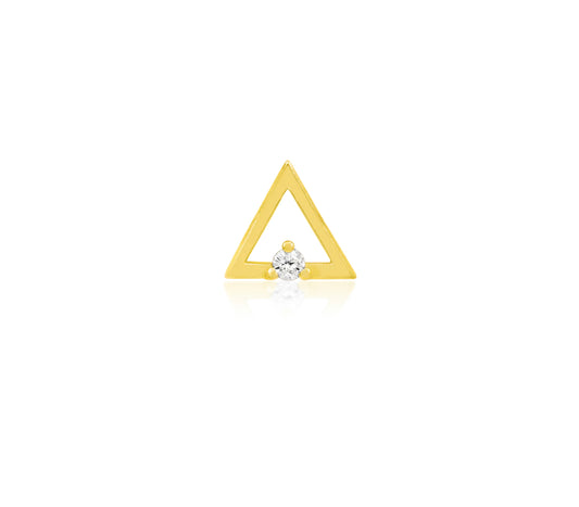 Junipurr Jewellery Gold Triangle cz Stone 14kt Gold Threadless End