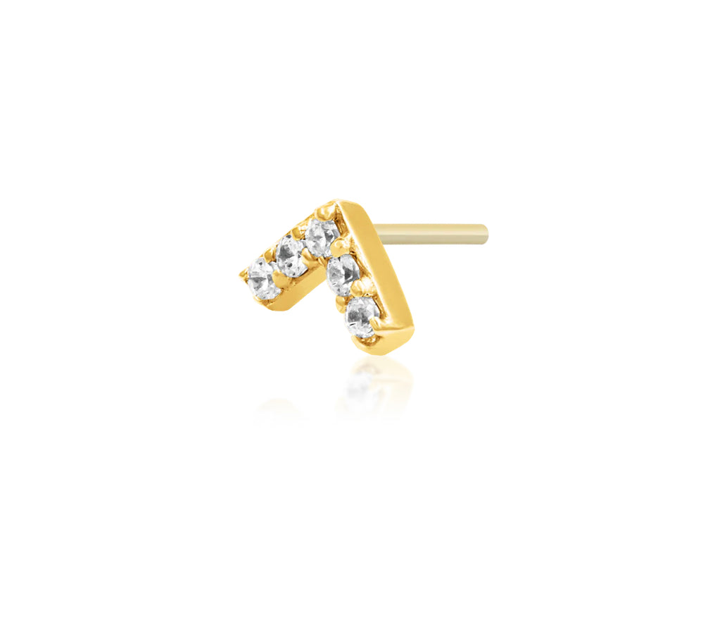 Junipurr Jewellery Chevron 14kt Gold Threadless End