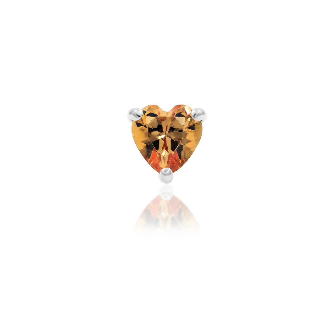 Junipurr Jewellery Dark Champagne Heart 14kt Gold Threadless End