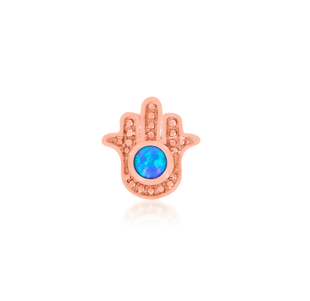 Junipurr Jewellery Blue Hamsa 14kt Threadless End