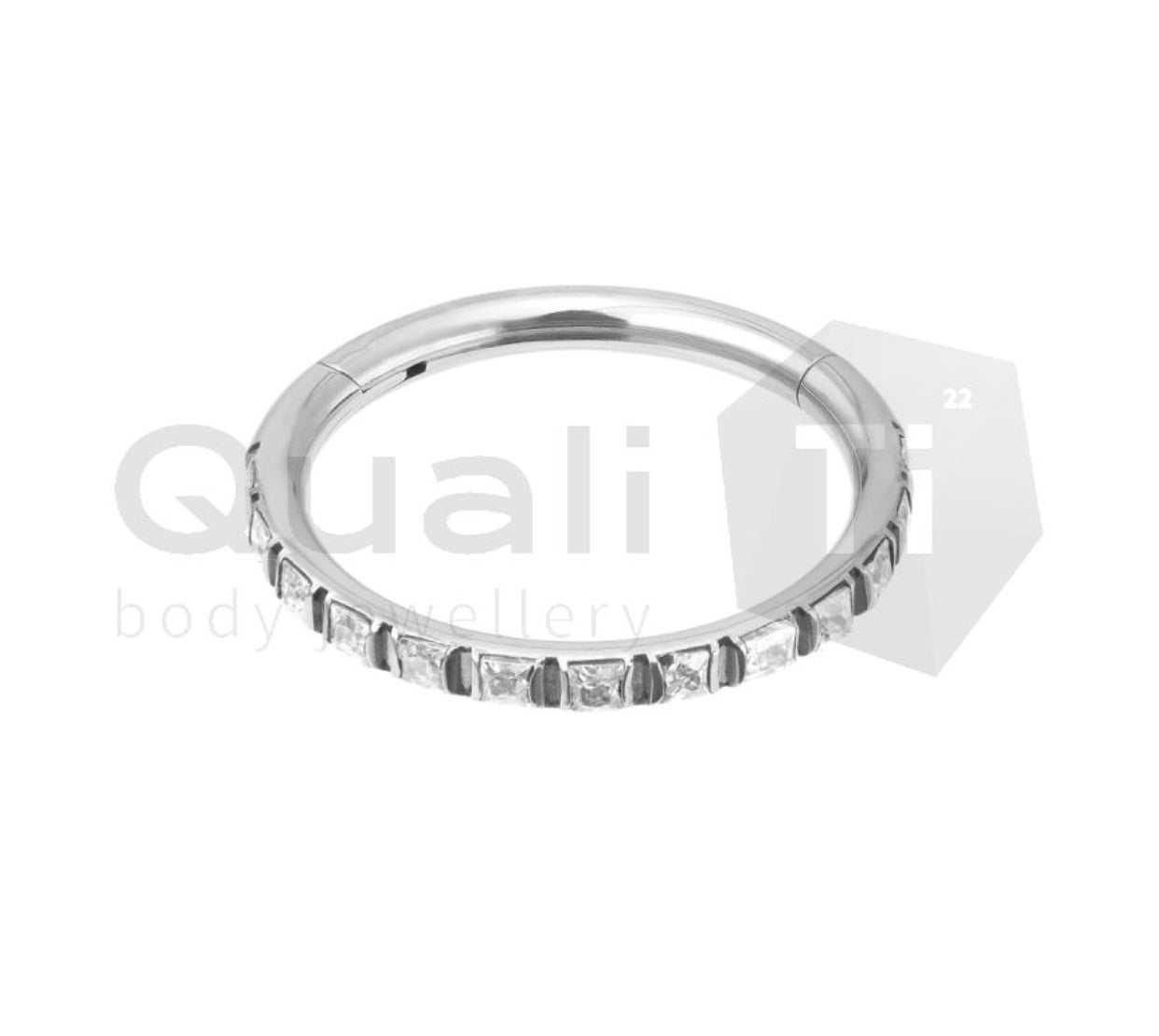 The 'Infinice' Cubic Zirconia Titanium Hinged Ring