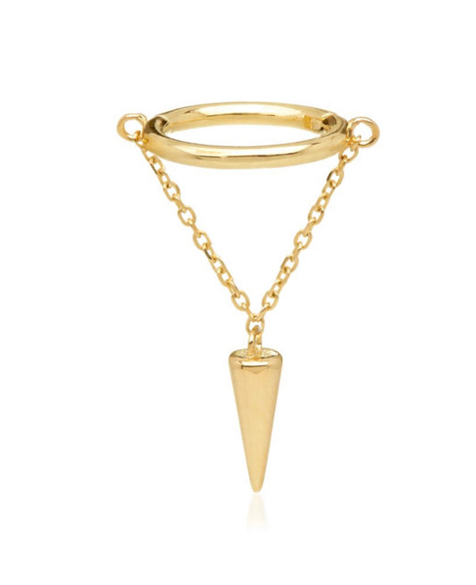 Tish Lyon 14kt Gold Hinged Hanging Pendulum Ring