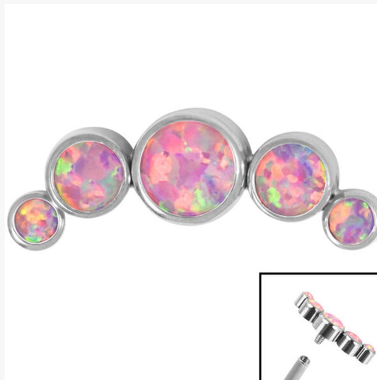 Titanium (Infinity) Bezel Set 5 Opal Crescent (colour variants)