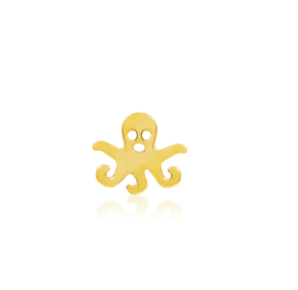 Junipurr Jewellery Gold Octopus 14kt Threadless End