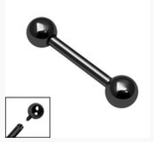 Black Titanium Internally Threaded Barbells 1.6mm