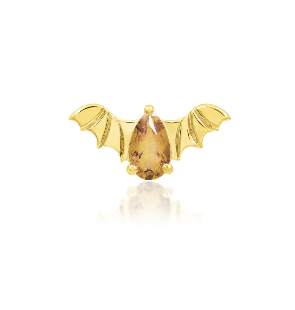 Junipurr Jewellery Bat 14kt Gold Threadless Jewellery (colour variants)