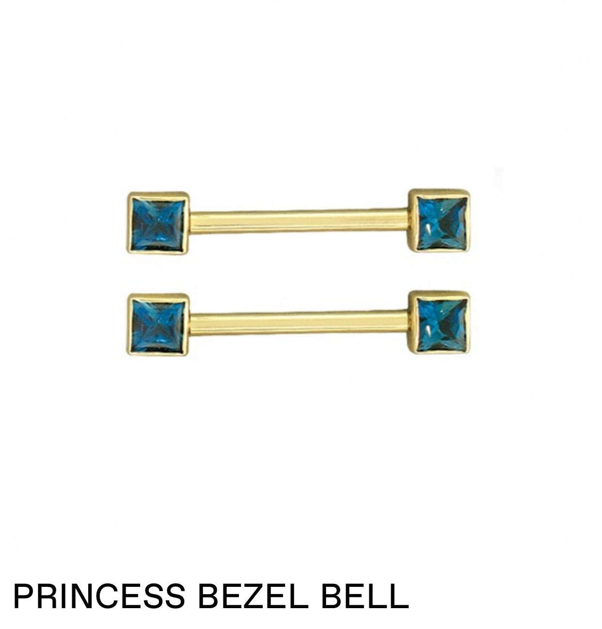 BVLA Custom Order Princess Bezel Bell Barbell