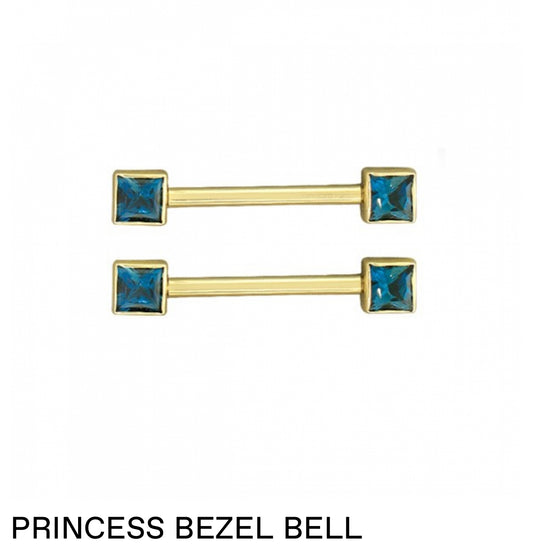BVLA Custom Order Princess Bezel Bell Barbell