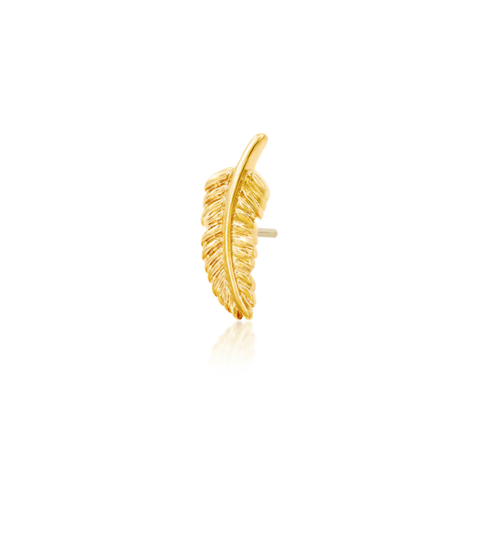 Junipurr Jewellery Feather Quill 14kt Gold Threadless End