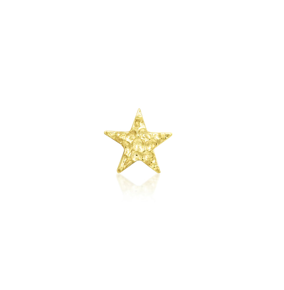 Junipurr Jewellery Hammered Star 14kt Gold Threadless End