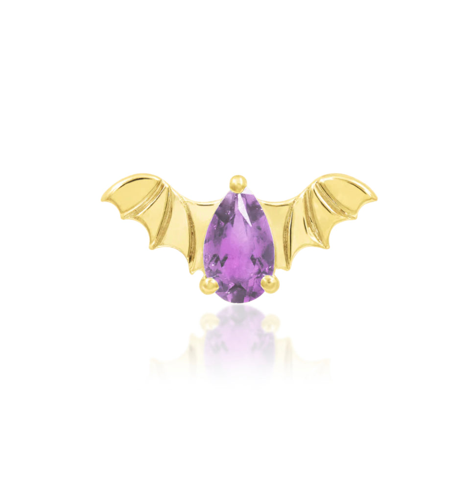 Junipurr Jewellery Bat 14kt Gold Threadless Jewellery (colour variants)