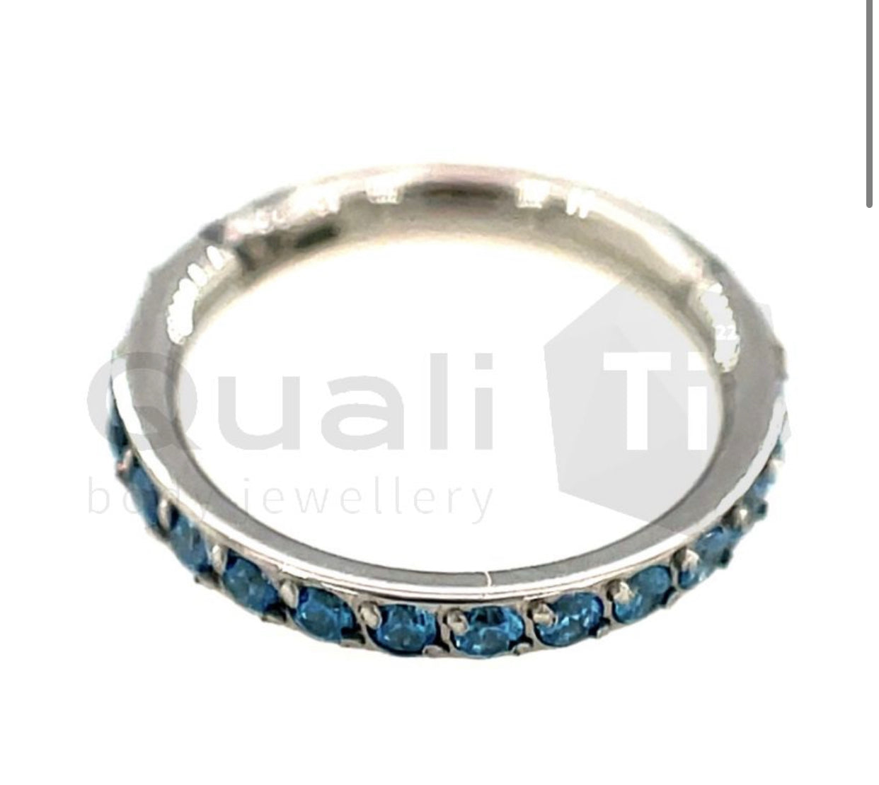 The 'Seraphin' Blue Topaz Hinged Ring titanium