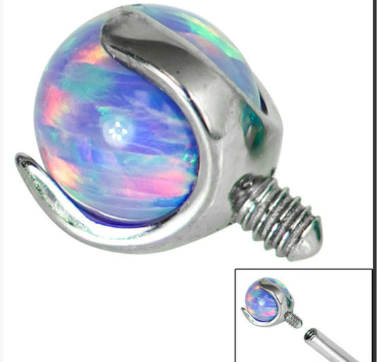 Titanium Claw Set Opal Ball for Internal Thread shafts in 1.6mm