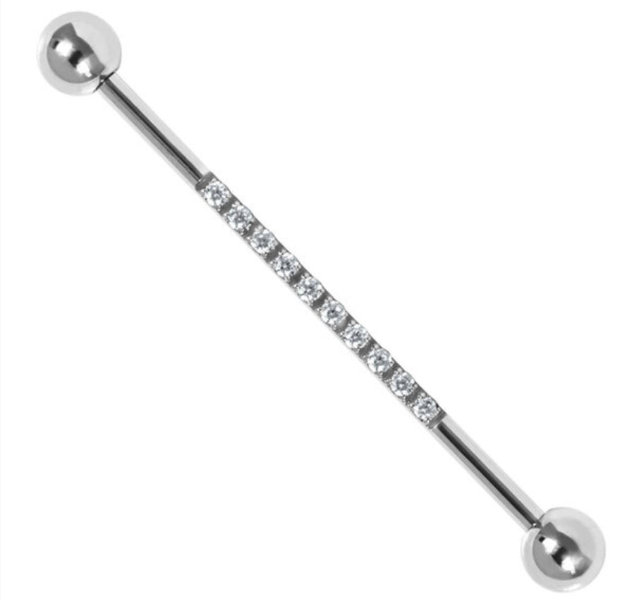 Titanium In-line Claw Set Multi Jewel Industrial Scaffold Bar