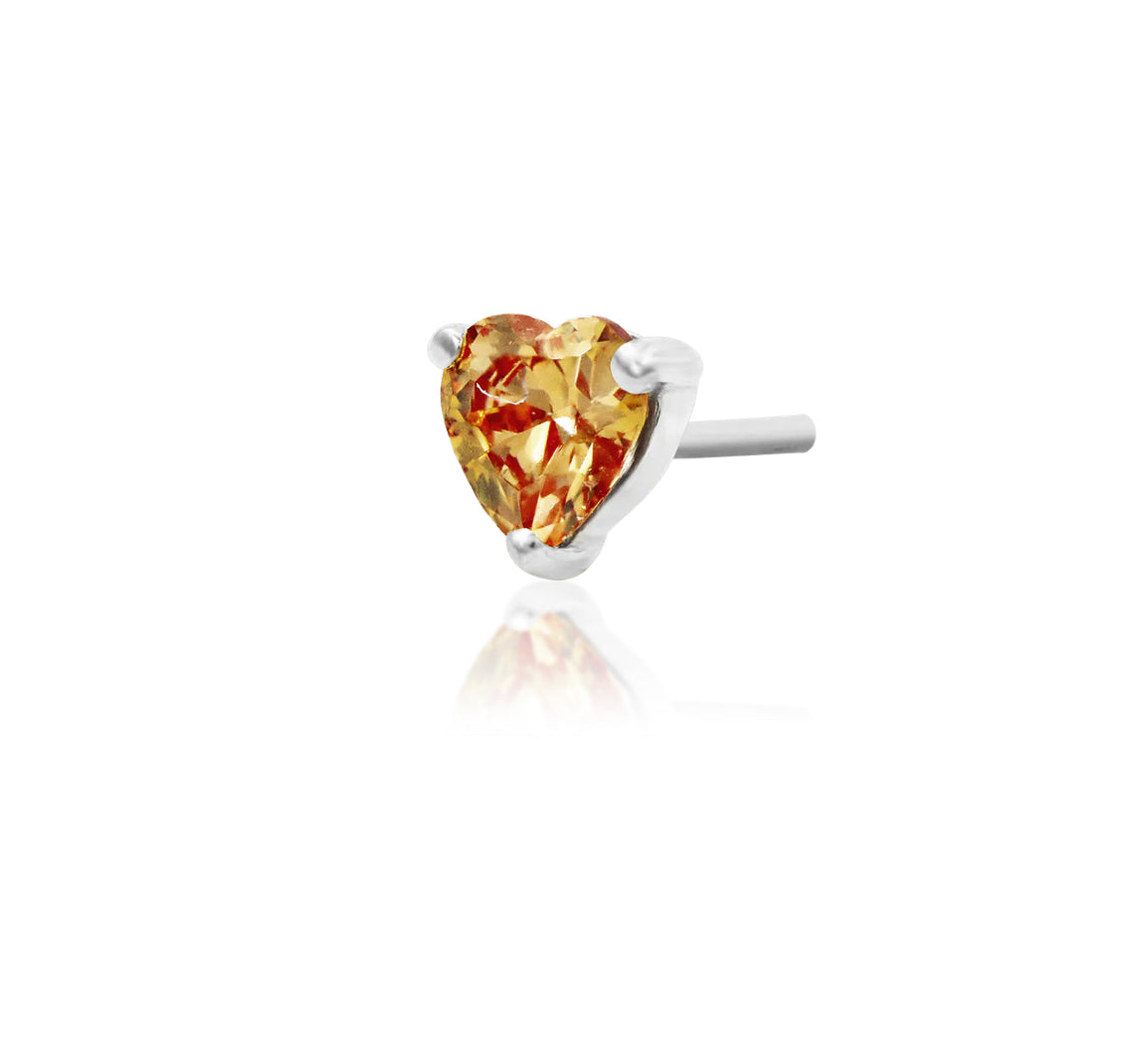 Junipurr Jewellery Dark Champagne Heart 14kt Gold Threadless End