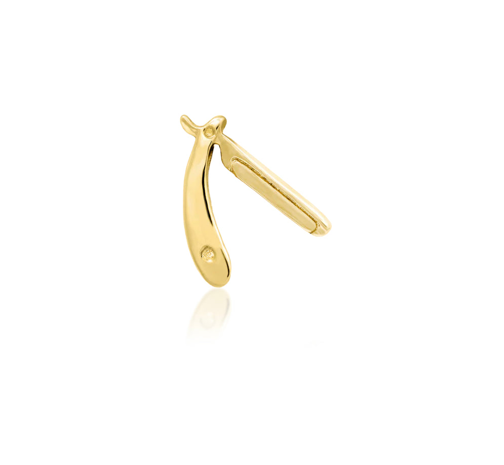 Junipurr Jewellery Straight Razor 14kt Gold Threadless End