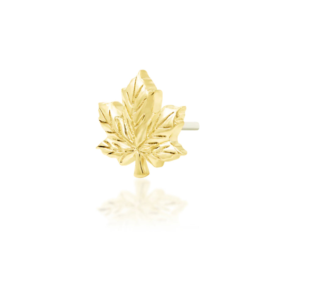 Junipurr Jewellery Maple Leaf Eh 14kt Gold Threadless End