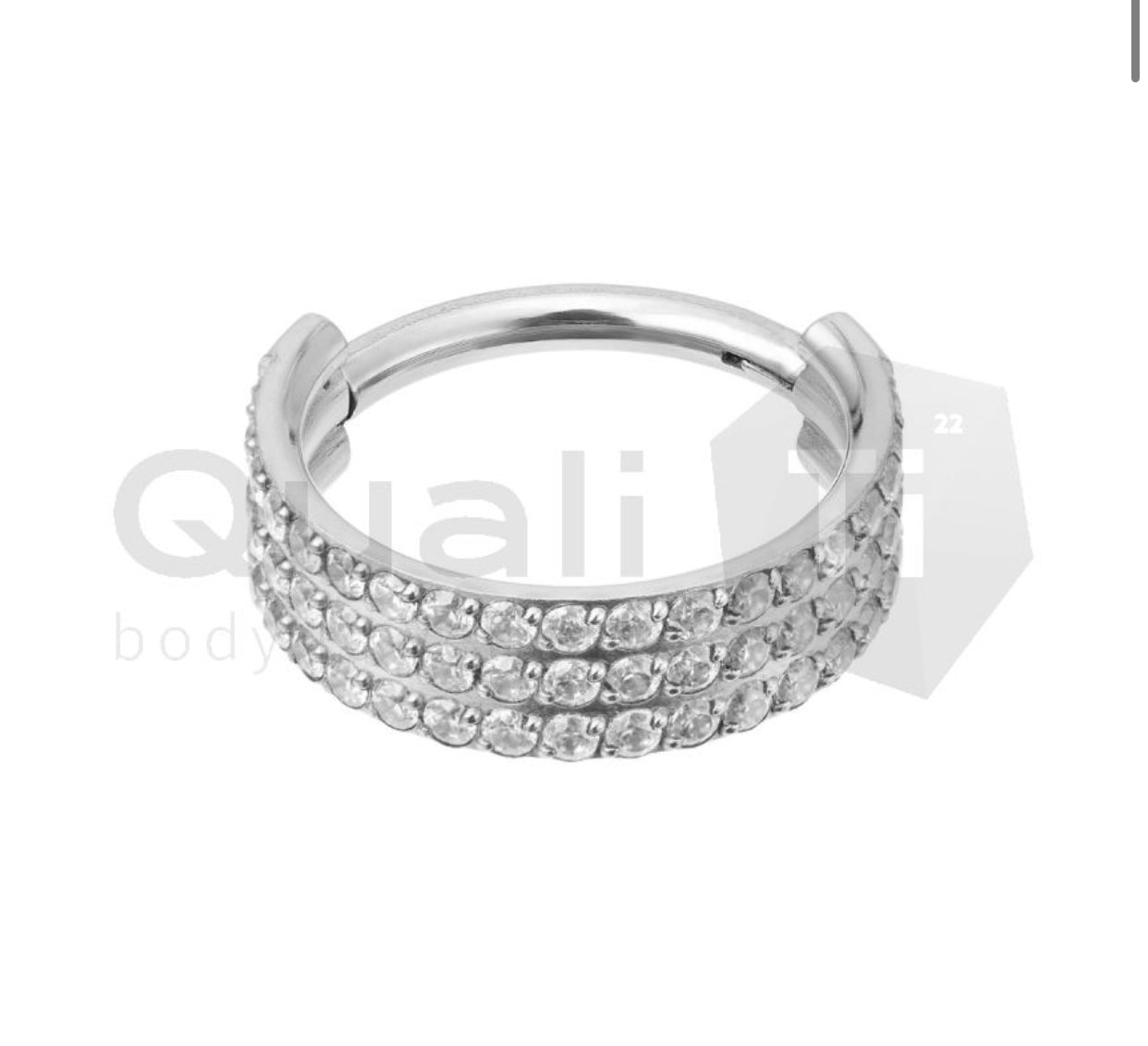 The 'Helen' Triple Pavé Set Cubic Zirconia Hinged Ring