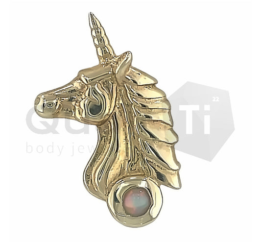The ‘Reina Unicorn’ 14k Yellow Gold Threadless Attachment