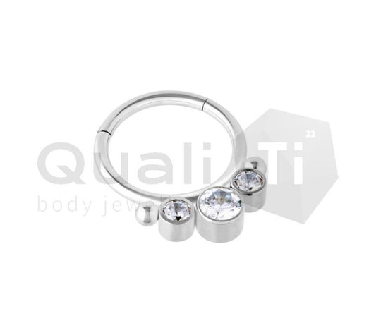 Clear Crystal Satine Hinged Titanium Ring