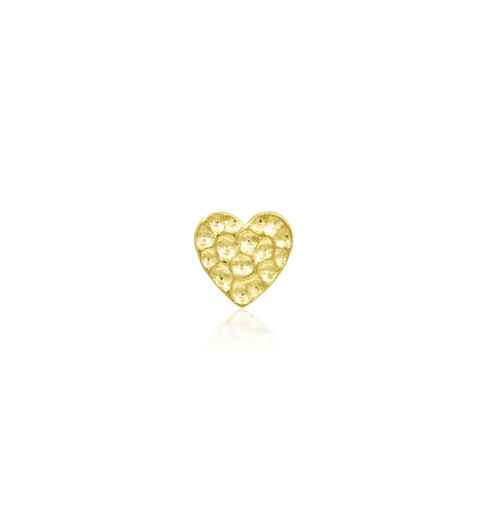 Junipurr Jewellery Hammered Heart 14kt Gold Threadless End