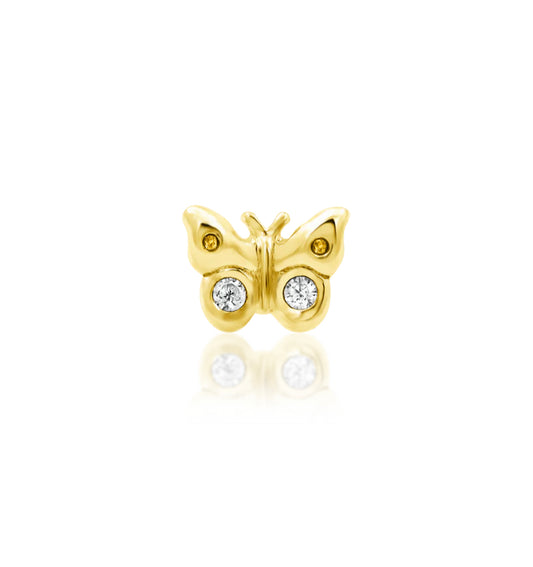 Junipurr Jewellery Mini Butterfly 14kt Gold Threadless Post