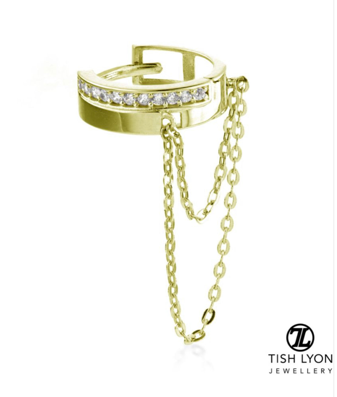 Tish Lyon 14kt Gold Gem Chain Hinge Ring