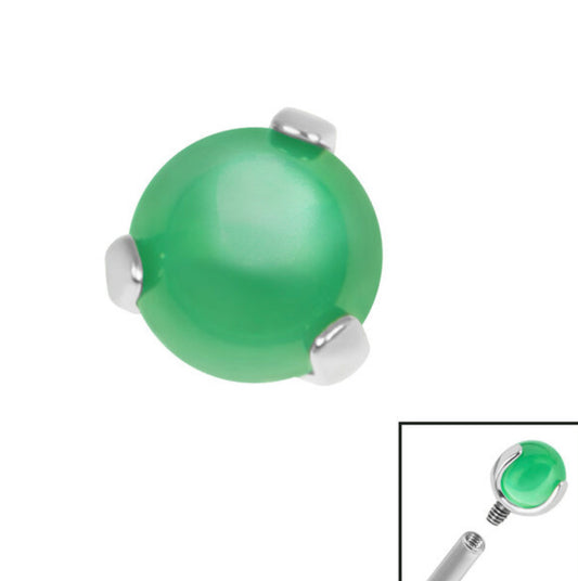 Titanium Claw Set Synthetic Jade Ball for Internal Thread