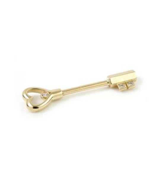 Gold Key Nipple Barbell