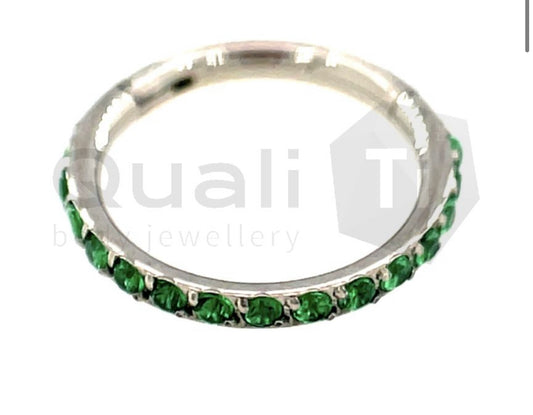 The 'Hedera' Emerald Green Hinged Ring titanium