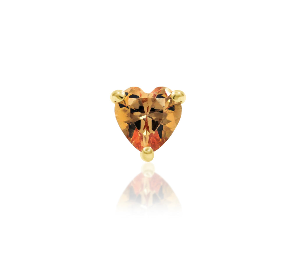 Junipurr Jewellery Dark Champagne Heart 14kt Gold Threadless End