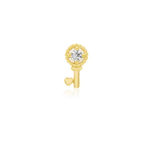 Junipurr Jewellery 14kt Gold Heart Key Threadless End