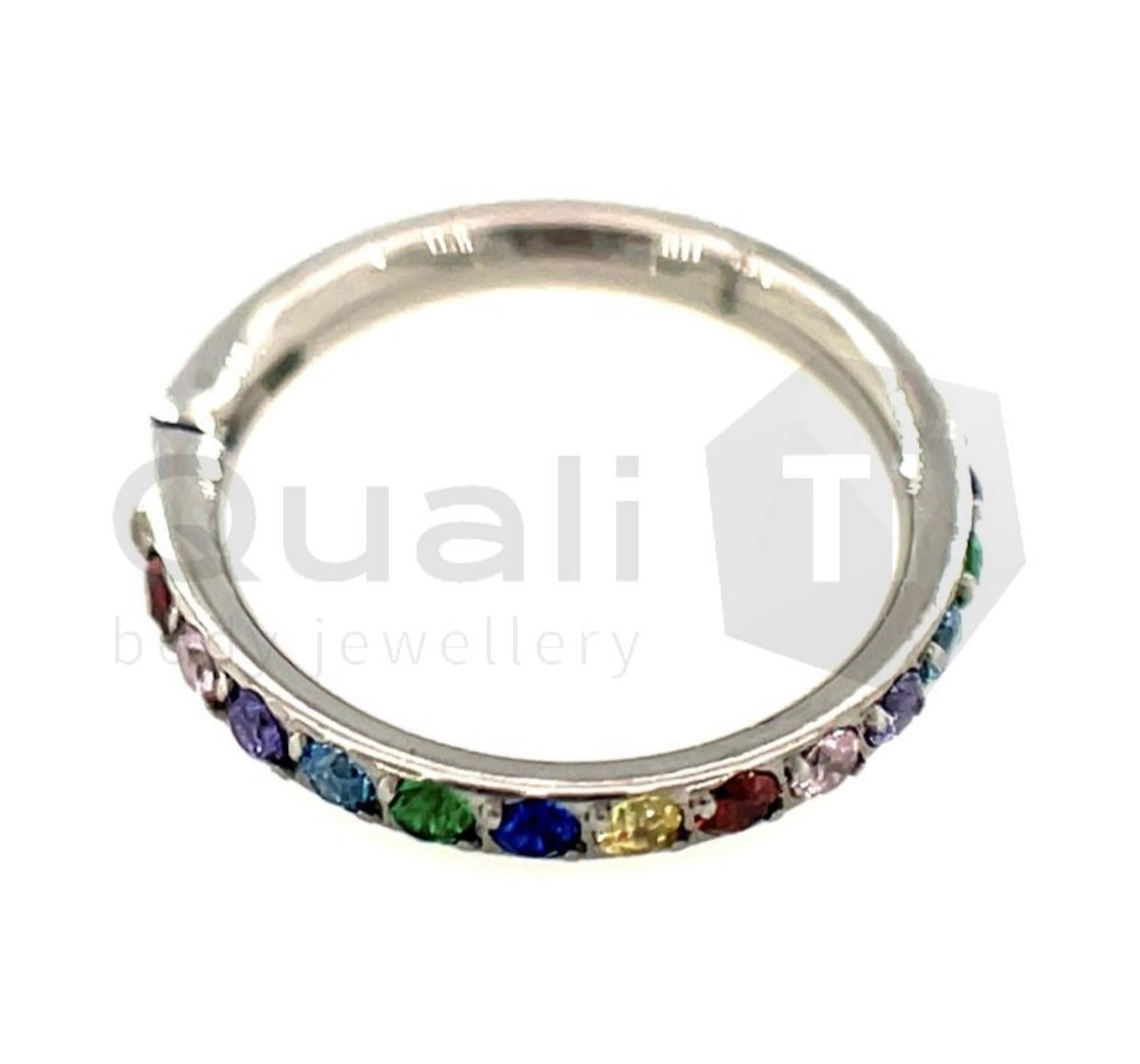 The 'Nirvana' Crystal Hinged Ring titanium