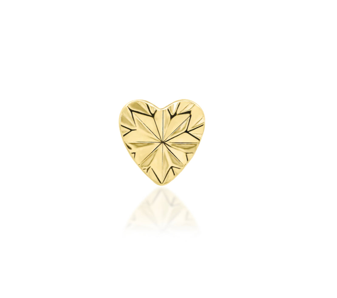 Junipurr Jewellery Laser Heart 14kt Gold Threadless End